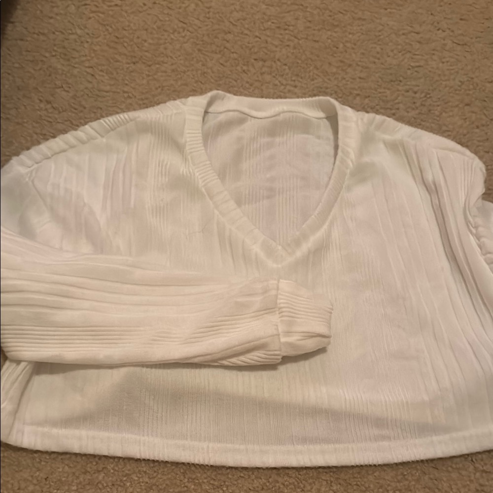 SHEIN White Ribbed Knit Top